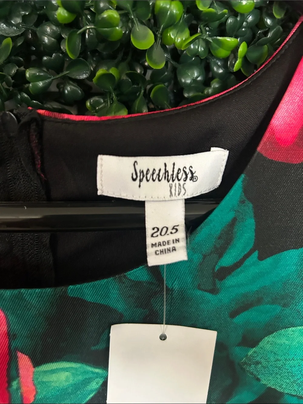 Speechless Black Dress with Pink and Green Floral Print